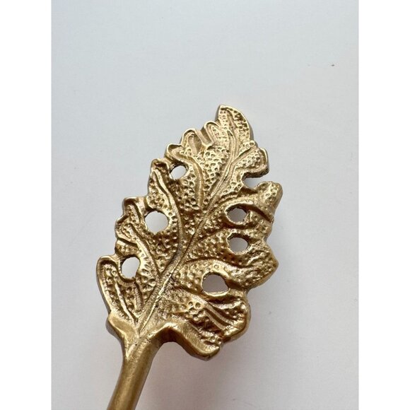 Vintage Solid Brass Oak Leaf Wall Hook Coat Hook - Picture 2 of 7